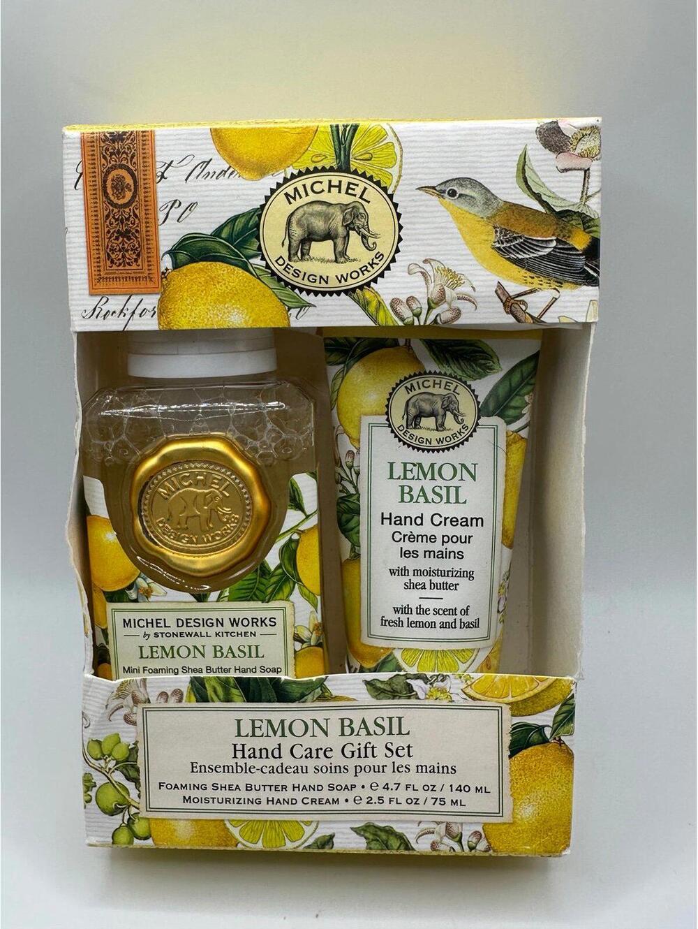 Michel Design Works Lemon Basil Hand Soap & Cream Gift Set NEW IN BOX